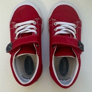 Footmates - Red Canvas Sneakers Velcro Strap - Toddler Size 8